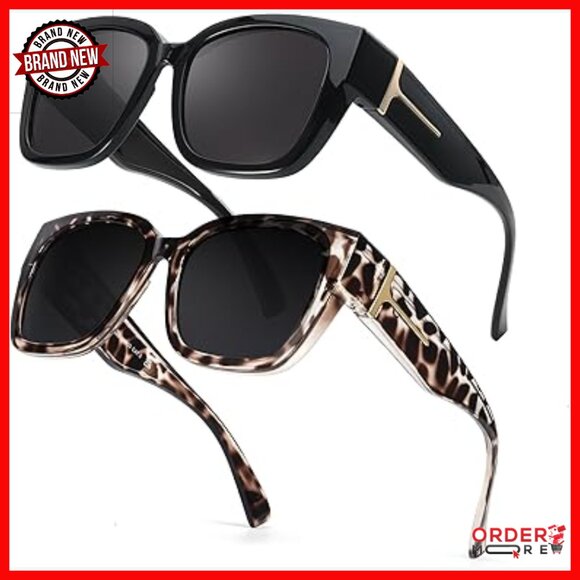Fit Over Glasses Sunglasses for Women, Polarized UV400 Protection, 2 Pack main image 5
